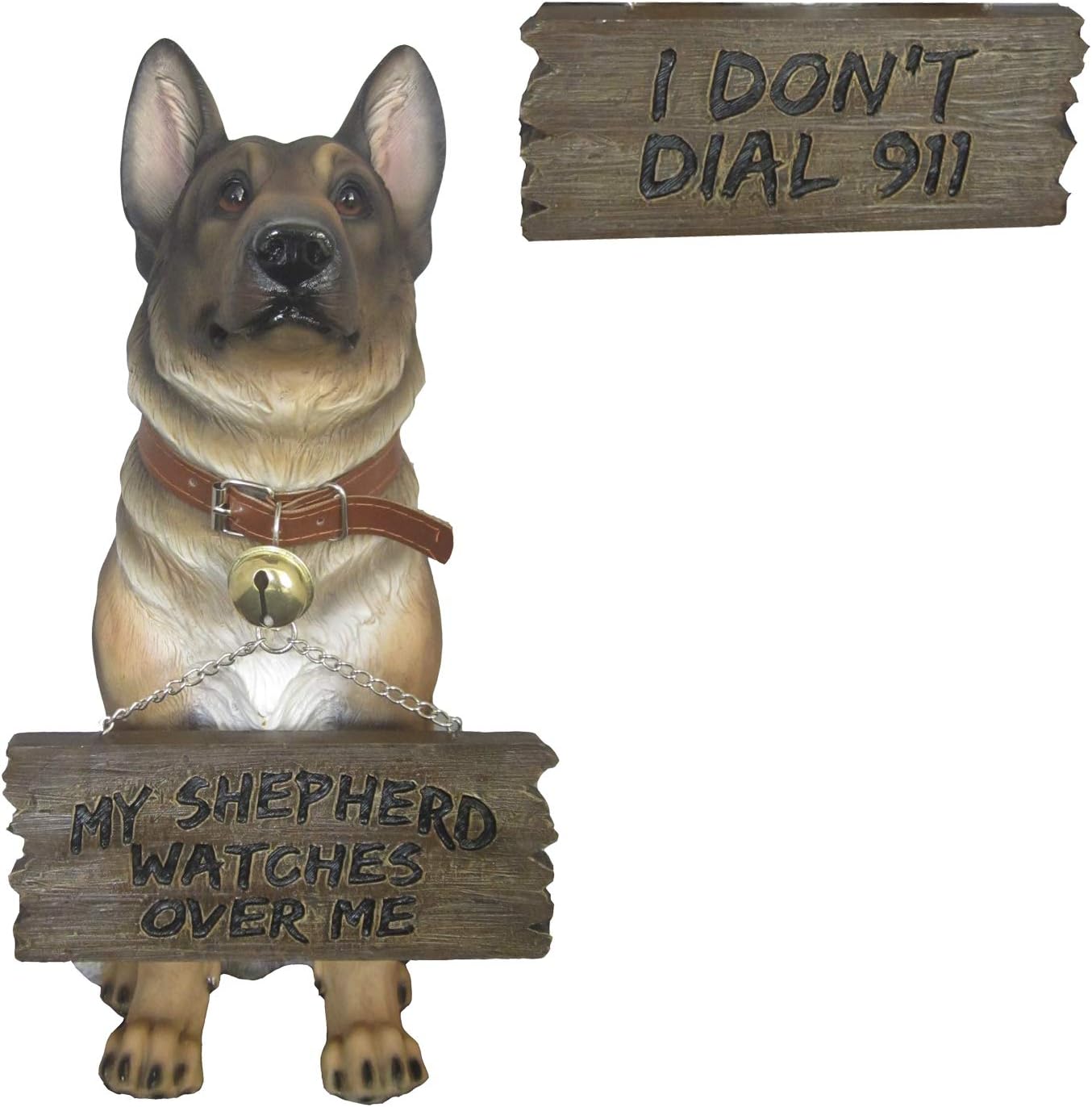 DWK HD37489, Faithful German Shepherd 14 Inch Guard Dog with Welcome Sign Statue, Fantasic Detail Hand Painted Sculpture - Image 5