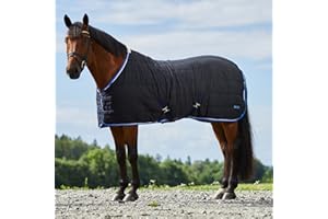 HORZE Glasgow Anti-Slip Stable Horse Blanket (100g Fill) - Dark Blue - 75 in