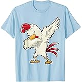 Dabbing Chicken Funny Farmer Farm Boys Girls Men Dab Dance T-Shirt