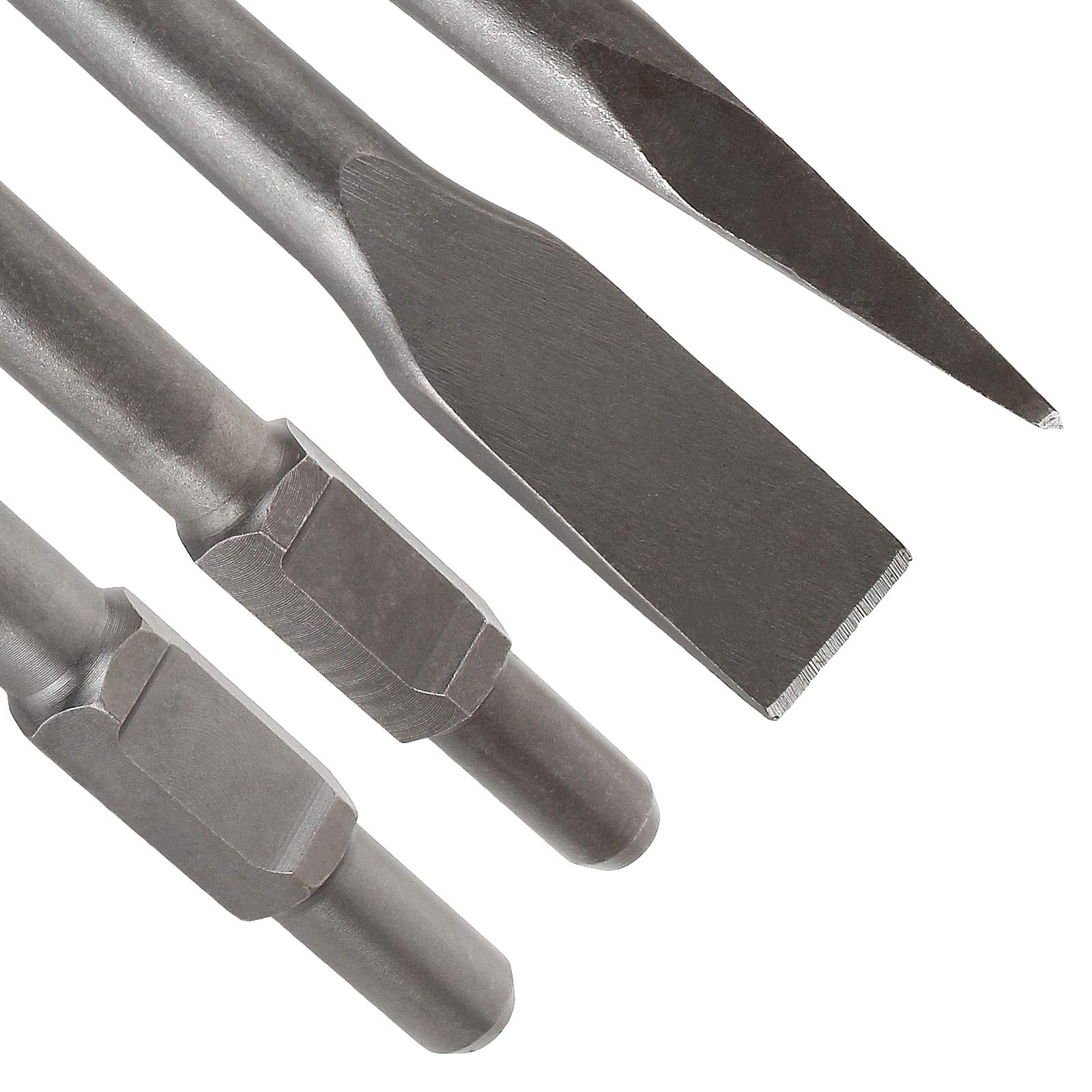Electric Jackhammer 4-Pack Jack Hammer Bits - 16" Flat & Point Chisels ...