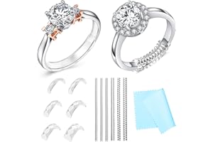 Ring Sizers for Loose Rings - 6 Pack Easy-Clip Guards & 6 Pack Spiral Ring Size Adjuster Make Ring Smaller Without Resizing R