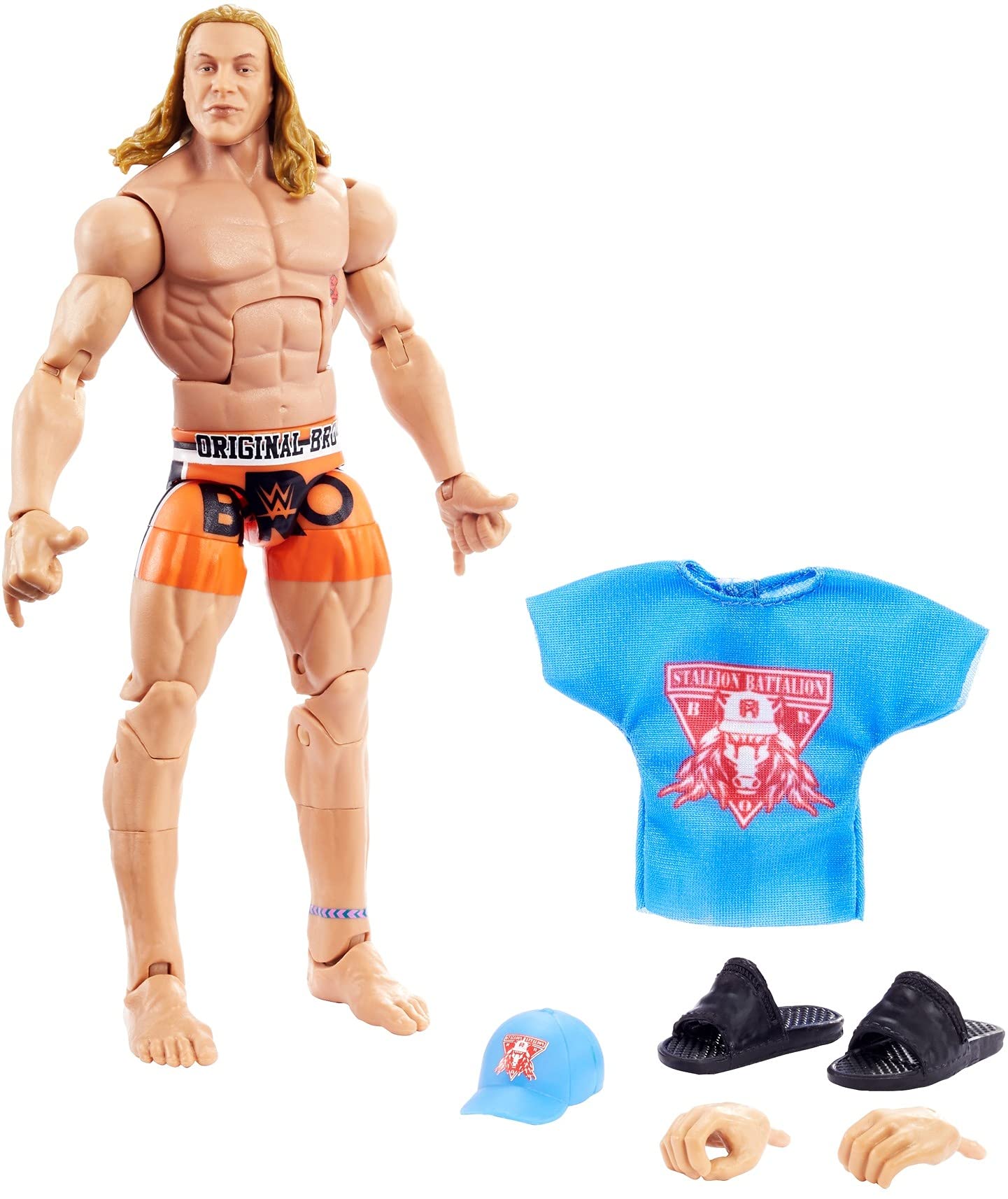 WWE GVB86 Riddle Elite Collection Action Figure, 6 Inch/15.24 cm Tall Figure Features Deluxe Articulation, True FX Detailing, Swappable Hands, and Iconic Accessories, Multicolor