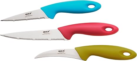 Set Of 3 Ikea Slipad 3 Piece Utility Kitchen Knife Stainless Steel Blade Set 3 Piece