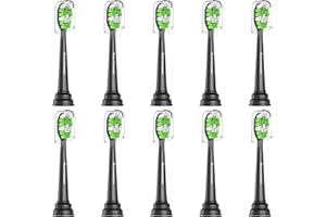 Aoremon Replacement Heads for Sonicare Philips Electric Toothbrush, Black Brush Heads Compatible with Sonicare All Snap-on Toothbrush Modle,10PCS