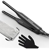Wavytalk Pencil Flat Iron, 3/10" Small Iron for Short Hair, Pixie Cut and Bangs, Tiny Beard Straightener with Dual Voltage & Adjustable Temp, Mini Hair Edges Heating Up in 15s