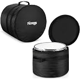 Facmogu Floor Tom Drum Bag w/Reinforced Handle, Lightweight Drums Case | 16"x16"/16"x14" Thick Foam Padded Drums Bag w/Heavy-Duty 610D Oxford, Travel Drum Head Storage Bag for Tom Cymbal Storage