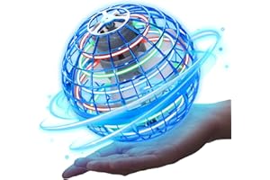 RCIRTH 2024 Flying Orb Ball Toys - Drone Flying Galaxy Ball 360° Rotating Built in RGB Light Magic Hover Ball - Flying Spinner Flying Space Indoor Outdoor Orb Balls for Kids Teens Adults (Blue)