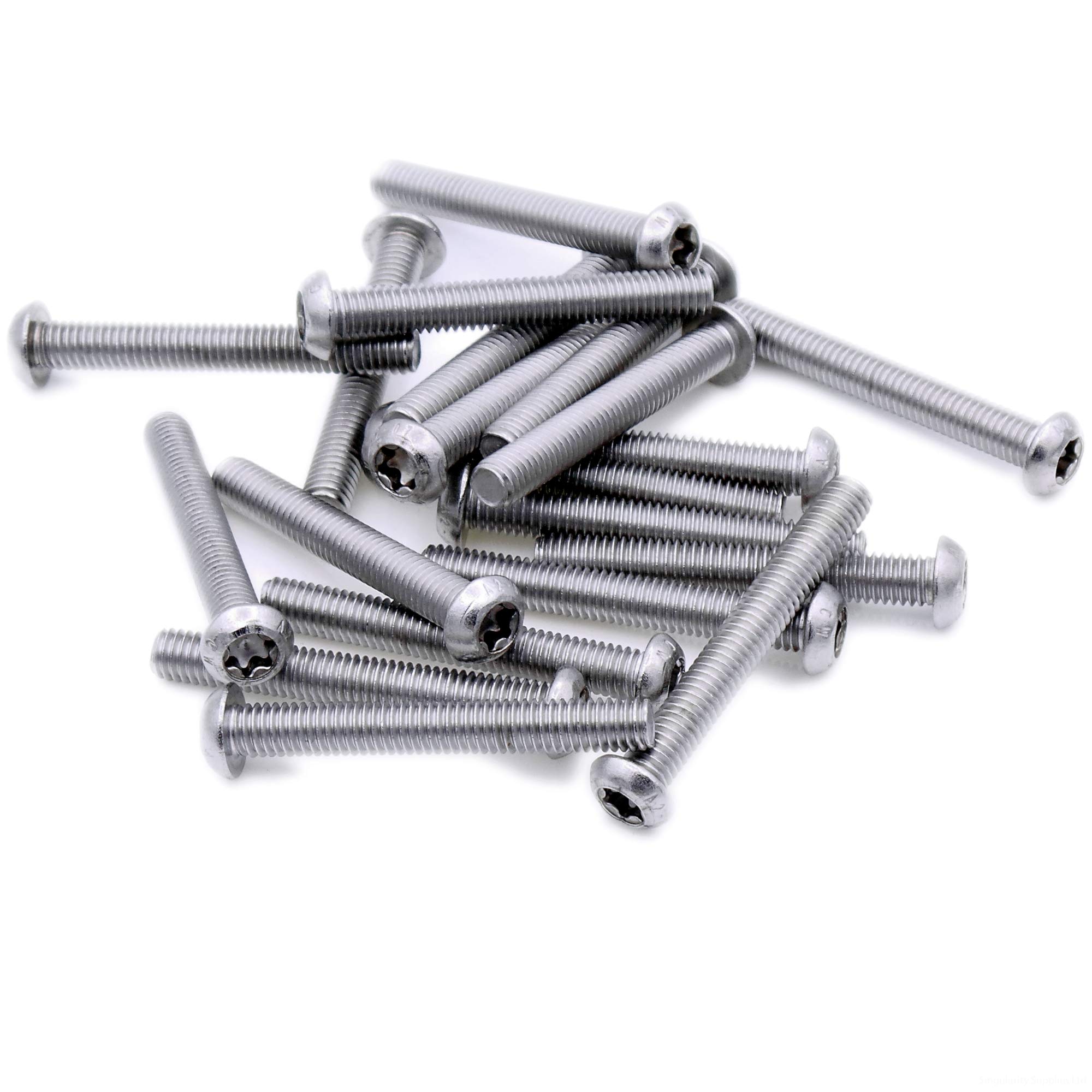 M6 (6mm x 8mm) TX Socket Button Machine Screw (Bolt) - Stainless Steel (A2) (Pack of 20)
