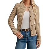 GRACE KARIN Women Button Up Cable Knit Sweater, Cropped Cardigan Sweaters, Chunky Winter Clothing 2025