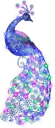 Amazon Com Outdoor Sparkle Led Lighted Peacock 47 Tall