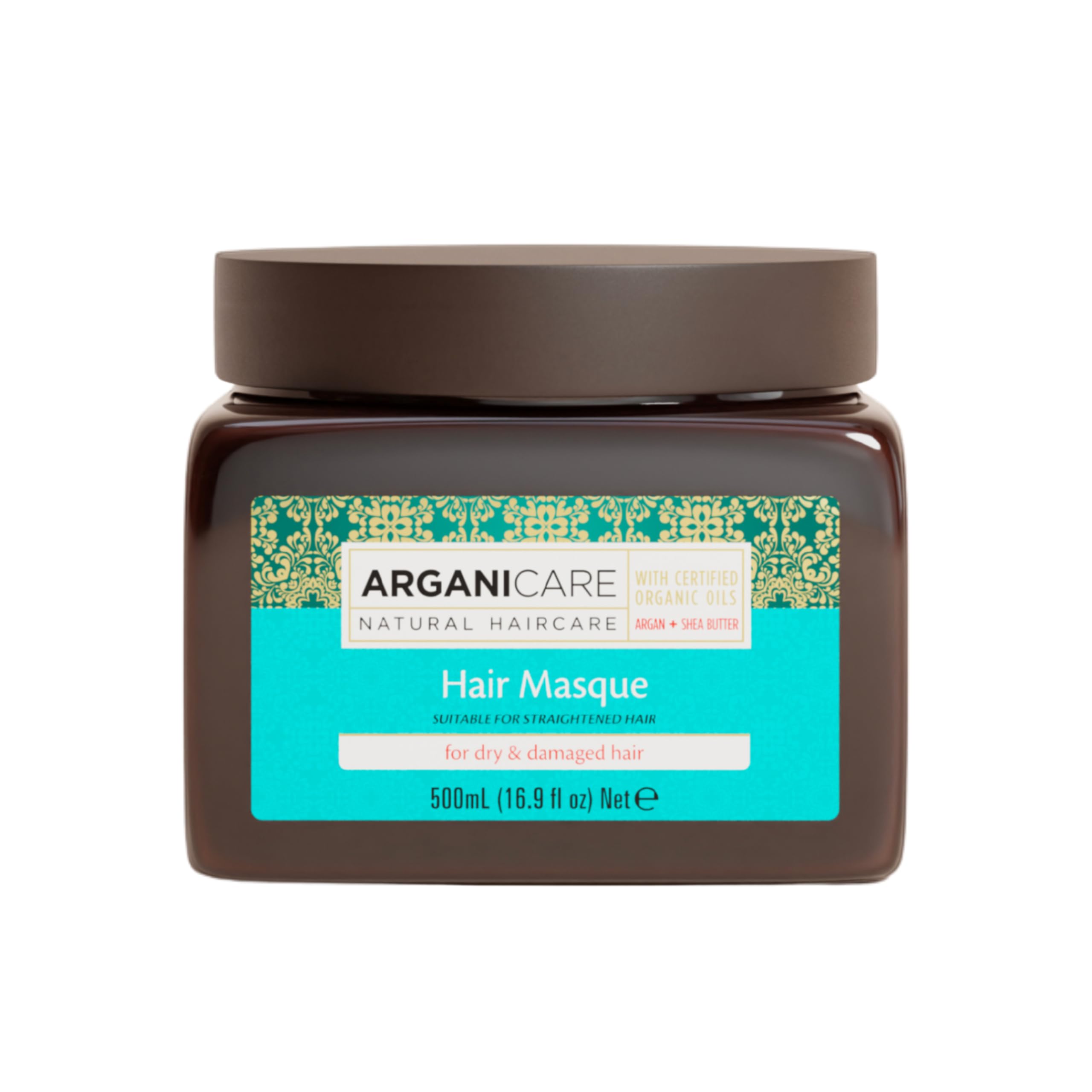 ARGANICARE| Argan Oil Nourishing Hair Masque | Dry & Damaged Hair | Intensive Moisture Care | Softness, Smoothness & Shine | 500 ml