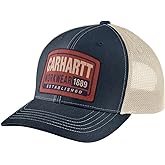 Carhartt Mens Canvas Mesh-Back Workwear Patch Cap