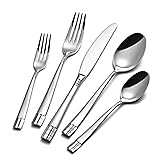KINGSTONE Flatware Set, 40 Piece Luxury Silverware