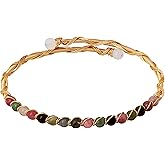 MINACHI Bohemian Retro Stainless Steel Created Turquoise Inlaid Round Plate Design Bangle Bracelet For Women