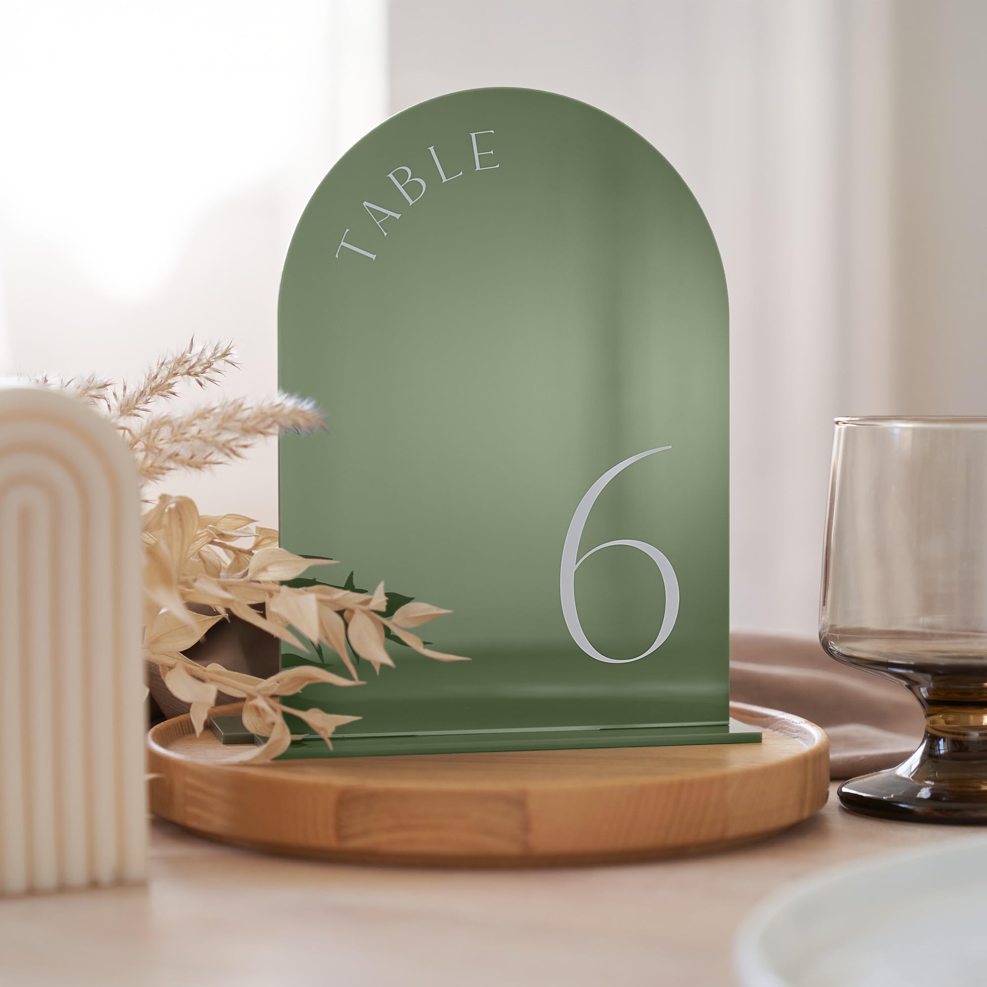 Photo 1 of Beautiful Gold Wedding Table Numbers with Stands - Elegant Double Sided 5x7 inch Acrylic Signs Numbered 1-15 - The Perfect Decor for Your Wedding Reception Or Events