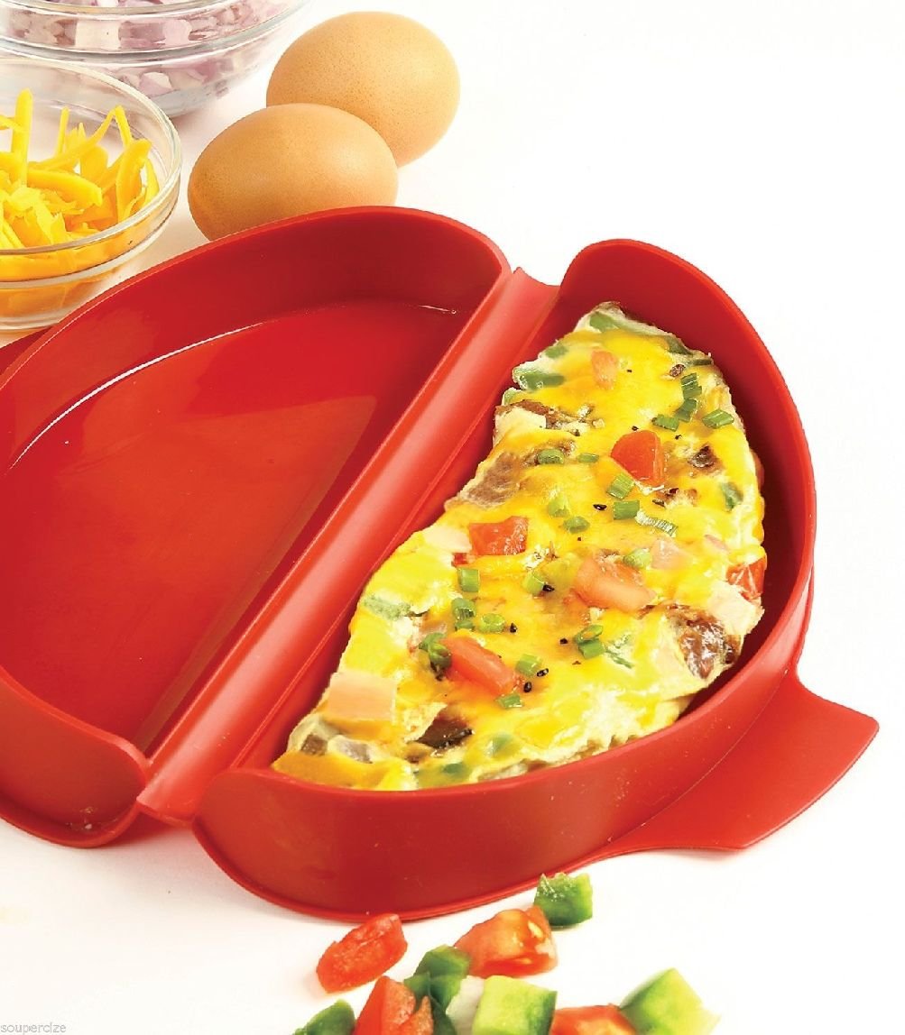 Comixpro 930 Red Silicone Microwave Oven Egg Omelet Pan Maker Cooker Tool Healthy