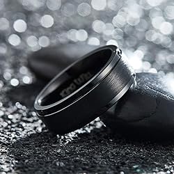 King Will 8mm Black Stainless Steel Spinner Ring