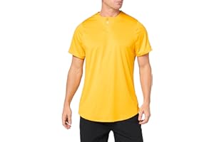 Russell Athletic Men's 2-Button Baseball Jersey-Short Sleeve Moisture-Wicking Dri-Power Performance Shirt