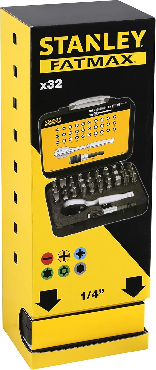 STANLEY FatMax® Bit & Ratchet Set, 32 Piece, Perfect for use in a Power Drill Cordless Drills, Impact Driver - Image 3