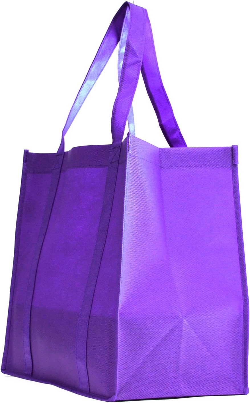 Amazon.com: Gift Expressions Grocery Tote Bag | 100 Pack | Purple | Heavy Duty Large Gift Bags ...