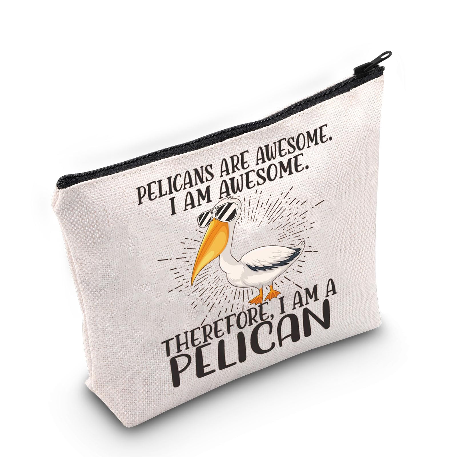 LEVLO Pelican Cosmetic Makeup Bag Pelicans Lover Gift Pelicans Are Awesome Makeup Zipper Pouch Bag For Pelicans Fans, Pelicans Are Awesome, Cosmetic Bag