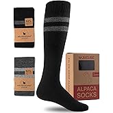 Juclise Alpaca Wool Heavyweight 15-25 mmHg Knee High Compression ​Support Socks Thick Winter Thermal Warm Soft Travel Flying