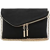 FashionPuzzle Envelope Wristlet Clutch Crossbody Bag with Chain Strap