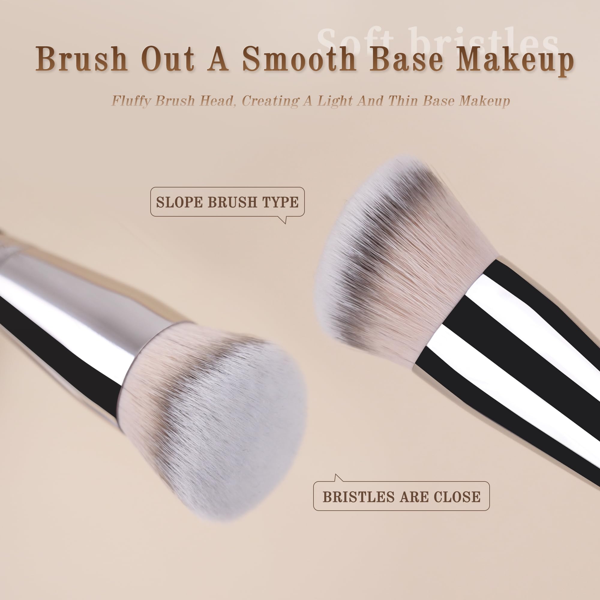 Mini Concealer Brush, Flat Top Makeup Brush for Under Eye and Spot, Soft Synthetic Bristles for Liquid or Cream, No Shedding, Travel Size, 6.4