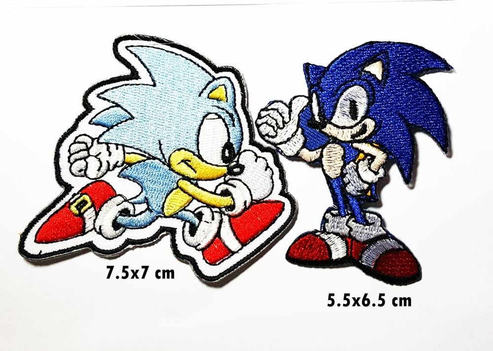 gratis unduh gambar animasi 2 Pieces Sonic Dash The Hedgehog Movie Cartoon Comics Logo Patch Terbaru