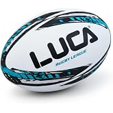 LUCA Rugby Ball Sizes 3, 4 &amp; 5 Hand Stitched Super Grip 3-Ply Construction | Durable and long-lasting, Enhanced textured grip, Waterproof Surface, Professional for Youth Adult Synthetic Rubber Ball