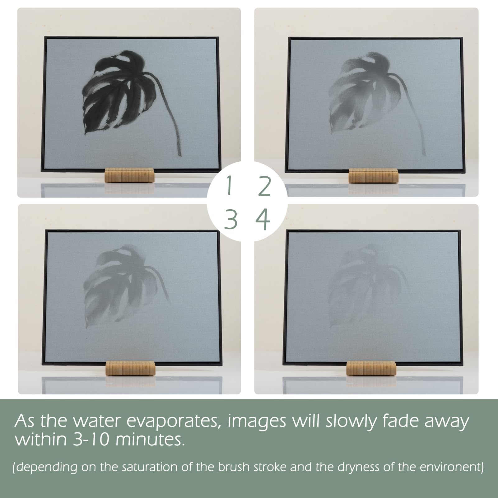 AOVOA Zen Buddha Water Painting Board with Drawing & Breathing Guide - Relaxing Water Drawing Art Set with Brushes and Stencils - Great for Meditation & Mindfulness Practice - Creative Gift