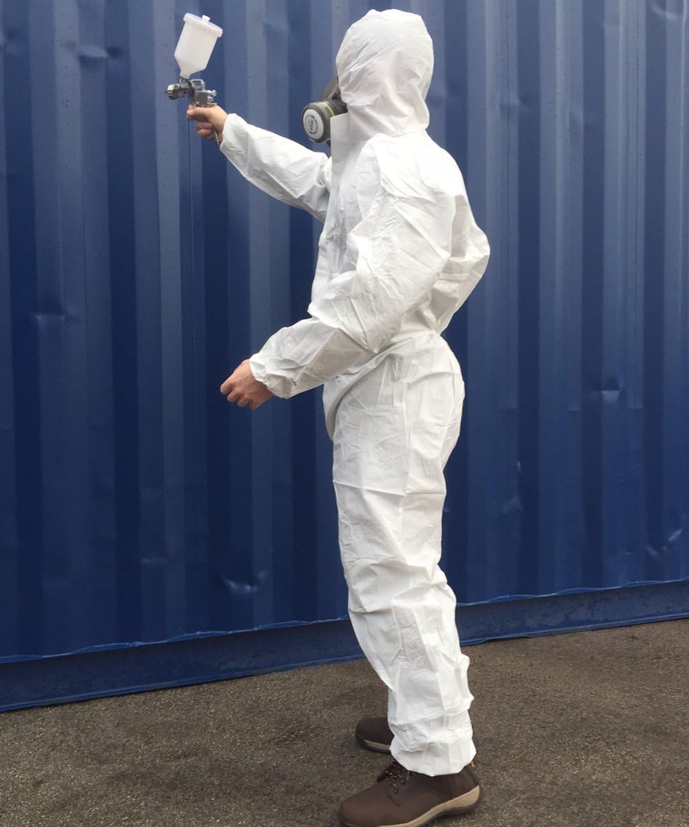 (PACK OF 2) SIZE XXL Parweld Type 5 & 6 Coated Disposable Coverall - Suitable for Asbestos, Paint Spraying etc