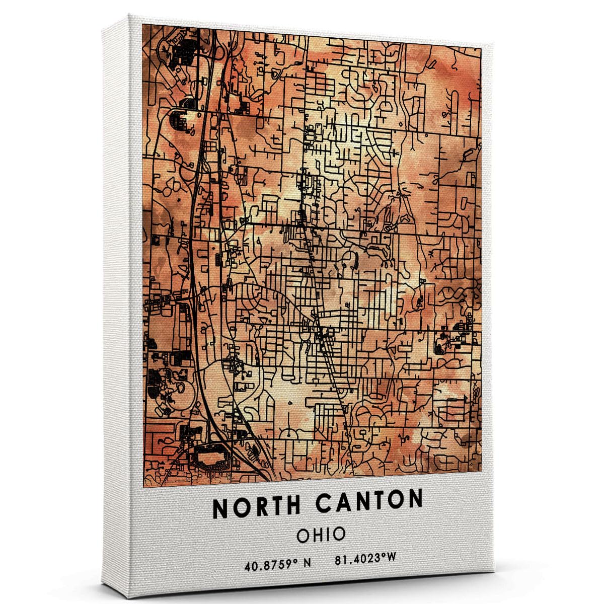 North Canton Map Poster, Ohio Map Art Poster, Map