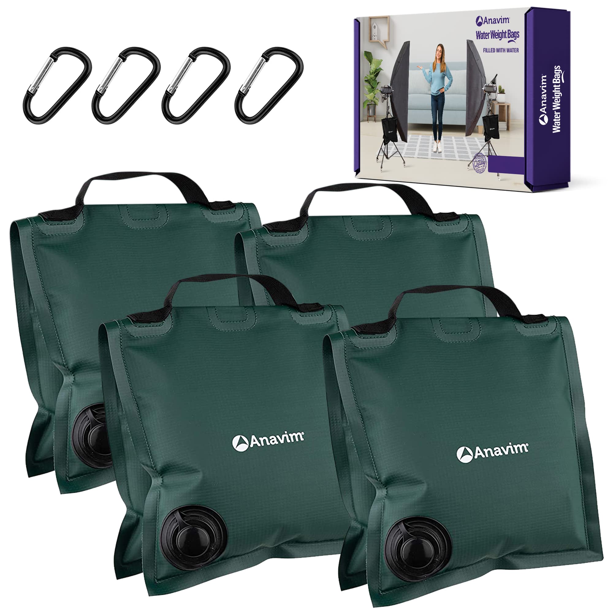 Photo 1 of Anavim Heavy Duty Water Weight Bag Saddle Design 4 Pack Photo Video Studio Stand, Backyard, Outdoor Patio, Sports (Green)