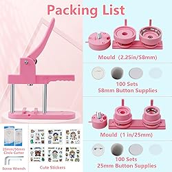 Happizza Button Maker Machine Multiple Sizes, Pin
