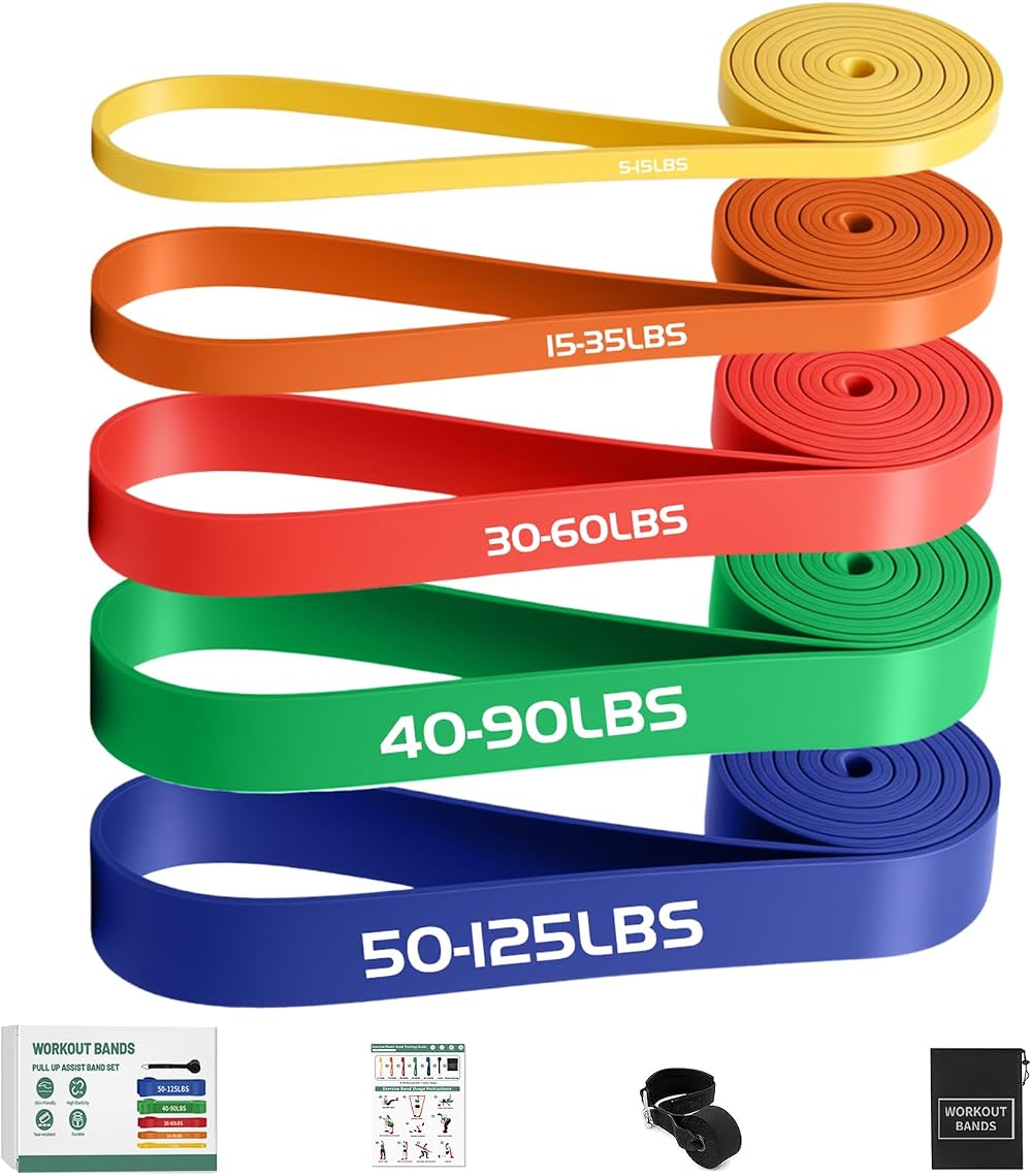 YOVKOK Exercise Bands Set Resistance Bands Door Anchor 5 Pack Fitness