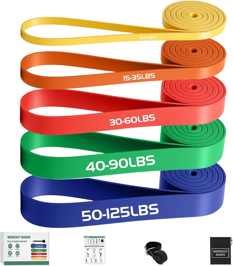 YOVKOK Exercise Bands Set Resistance Bands Door Anchor 5 Pack Fitness