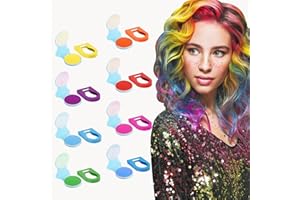 Instant Hair Color Chalk - Quick Wash-Out Makeup for Halloween, Cosplay Carnival, Concerts & Parties (8 Vibrant Shades)