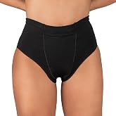 Underworks Vulvar Varicosity and Prolapse Support Brief with Groin Compression Bands and Hot/Cold Therapy Gel Pad - Black - X-Large
