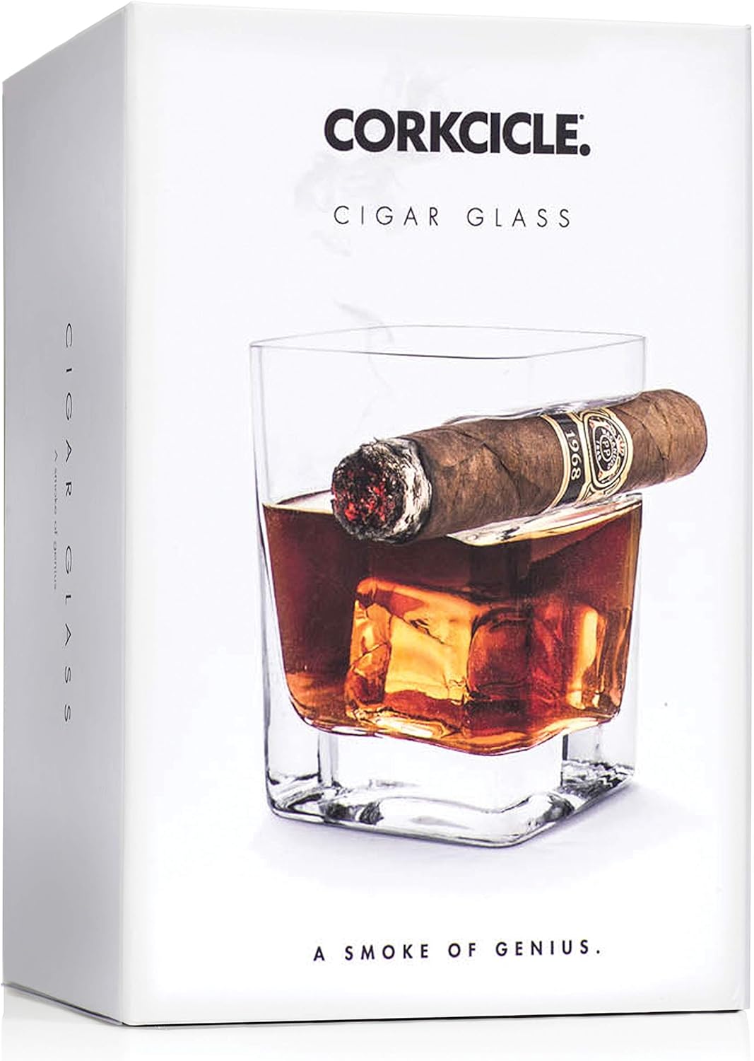 Corkcicle Cigar Glass - Double Old Fashioned Glass With Built-In Cigar Rest: Kitchen & Dining