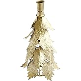 Creative Co-Op Tall Metal Tree Shaped Taper Candleholder, Distressed Silver Finish