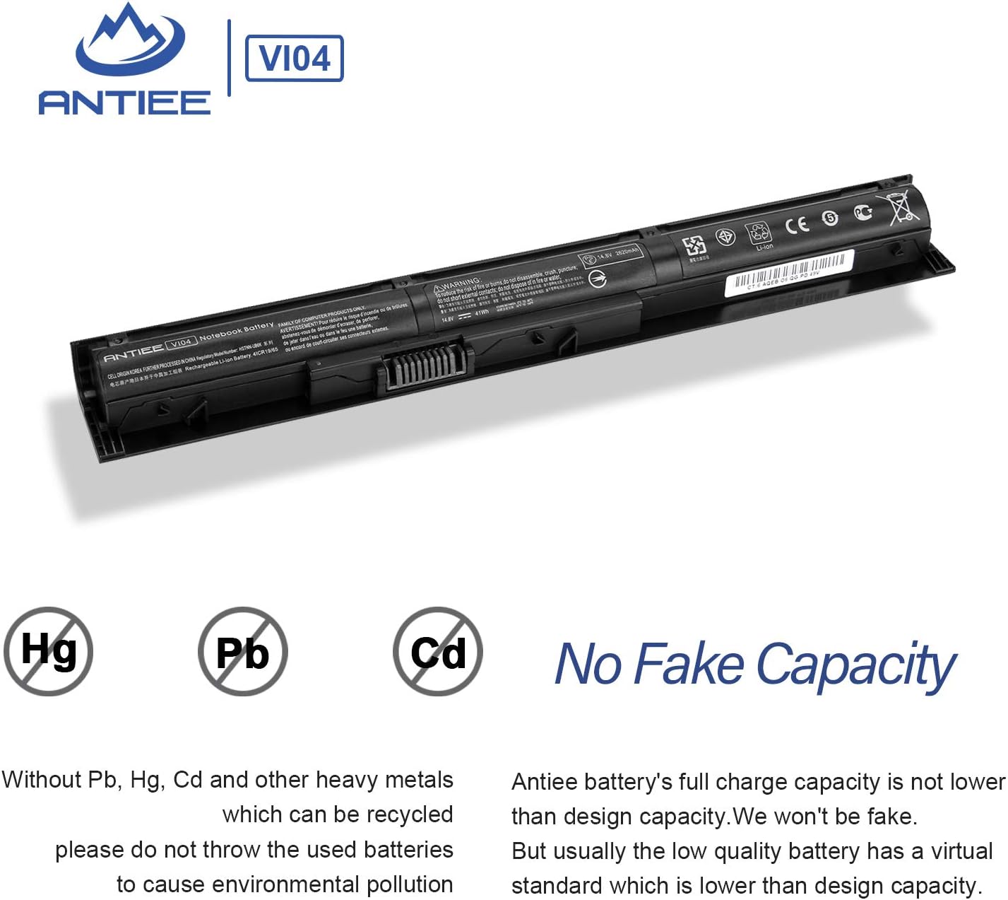 ANTIEE VI04 Laptop Battery for HP Envy 14 15 17 Pavilion 15 17 ProBook 440/445 /450/455 G2 Series Notebook HSTNN-DB6K HSTNN-DB6I HSTNN-LB6J 756479-421 TPN-Q139 TPN-Q140 14.8V 41Wh - Image 5