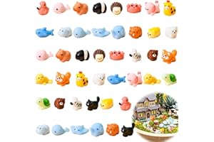 44PCS Mini Resin Animals Set - 22 Unique Styles (2PCS Each) Resin Animals Mini Figurines for DIY Crafts, Micro Landscape, Hom