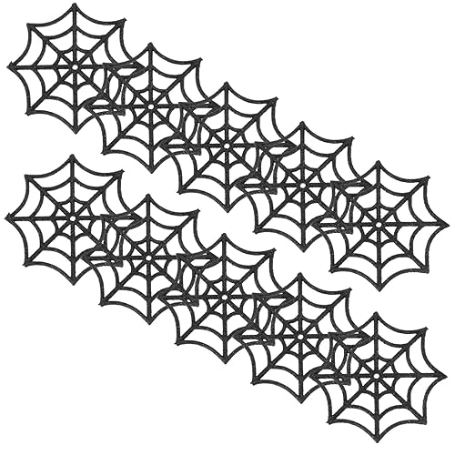 Yardwe 10pcs Glitter Spider Webs for Halloween Spooky Cobweb Wall Decorations for Halloween Supplies Create Festive Atmosphere