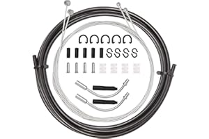 Universal Bike Brake Cable Housing Kit With 1 Set Bicycle Brake Line, 2 Pieces V Bike Brake Noodle Cable Guide Pipe and End C