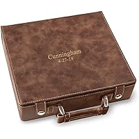 JDS Personalized Rustic Vegan Leather 100 Chip Poker Set