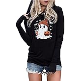 Susongeth Halloween Sanderson Sisters Fashion Hoodie Women Halloween Hocus Pocus Long Sleeve T-Shirt Lightweight Pullover Top
