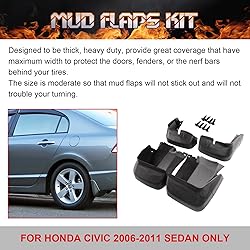 Xotic Tech 4PCS Front & Rear Mud Flap Splash Guards