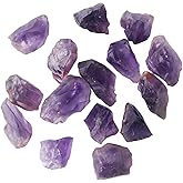 GEMSPLACE Natural Raw Amethyst Stone, Rough Gemsatones and Crystals, Jewelry Making, Reiki & Wicca, Chakra Healing Crystals, Loose Raw Crystals, February Birthstone Stone Weight Approx 50 Carats