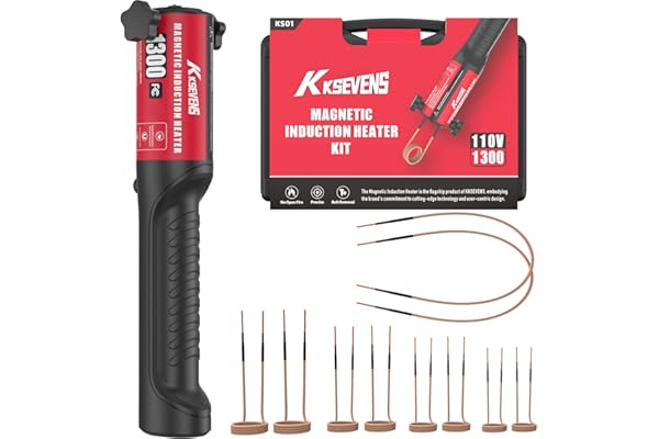 Induction Heater Bolt Removal,1300W 110V Hand Held Magnetic Induction Heater Tool with 10 Coils,Red